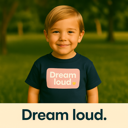 Dreamers – Toddler Short Sleeve Navy/Pink T-Shirt